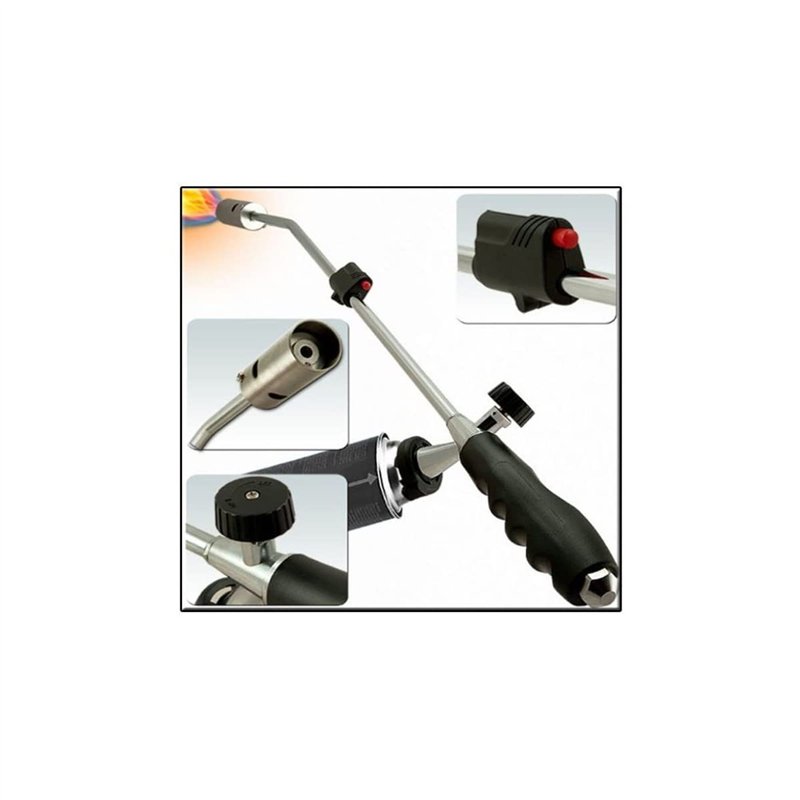 Image secondaire de Desherbeur thermique piezo Chalumeau gaz + 8 Recharges gaz KEMPER