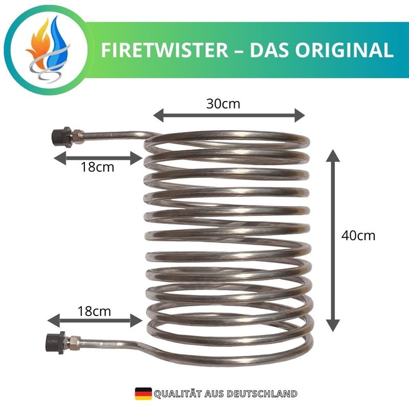 Image secondaire de Firetwister® Basic Chauffage de Piscine avec feu,Ø 32/38 mm raccordement,Spirale de Chauffage,Spirale,échangeur de Chaleur,jusqu