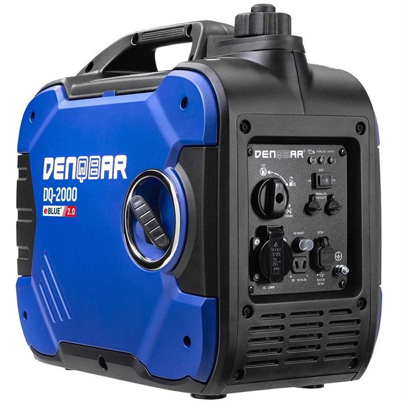 DENQBAR Groupe électrogène Inverter 2000 W Générateur portable insonorisé, DQ-2000 - Pour le camping, l'extérieur, le chantier, 