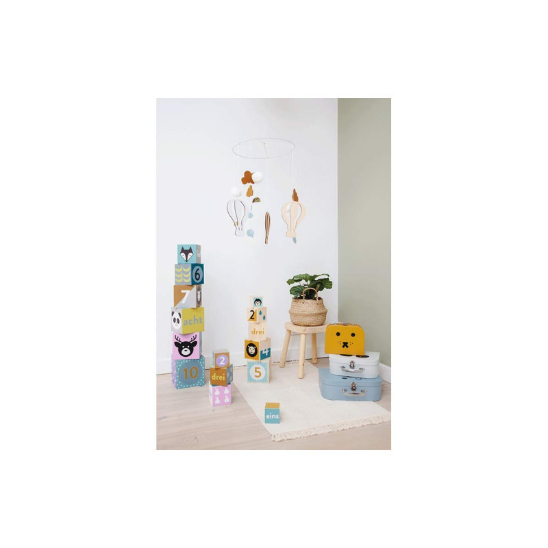 Image secondaire de Kindsgut Jeu d’éveil Cubes gigognes en Bois, Jeu de tri et d’empilage en Bois pour Enfants, 5 pièces, Motifs Animaux et Chiffres