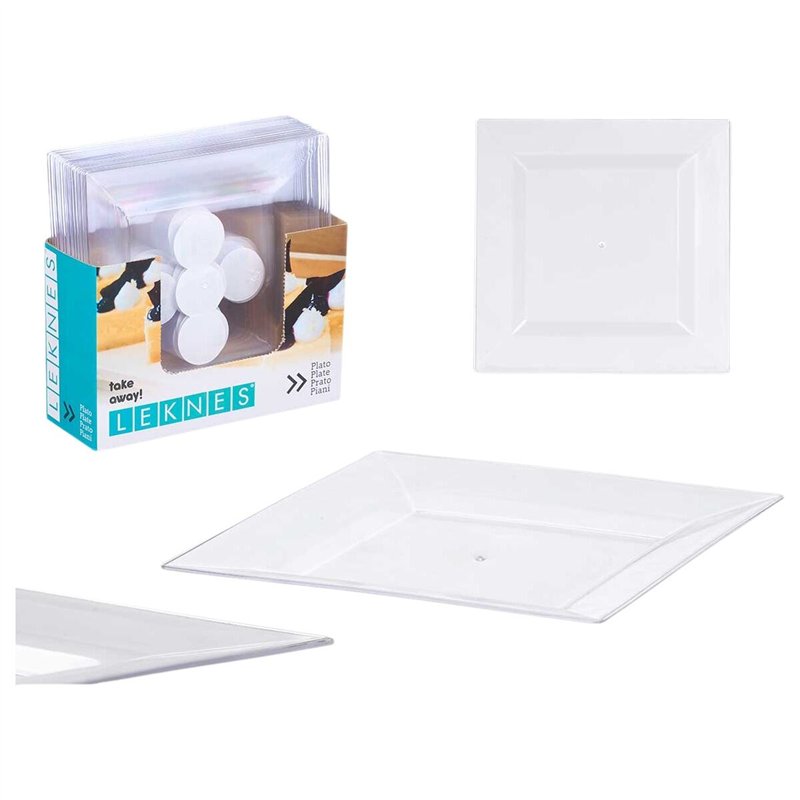 Image secondaire de Service de vaisselle Leknes CK80668-2-T Transparent Plastique 20,3 x 1,5 x 20,3 cm (24 Unités)