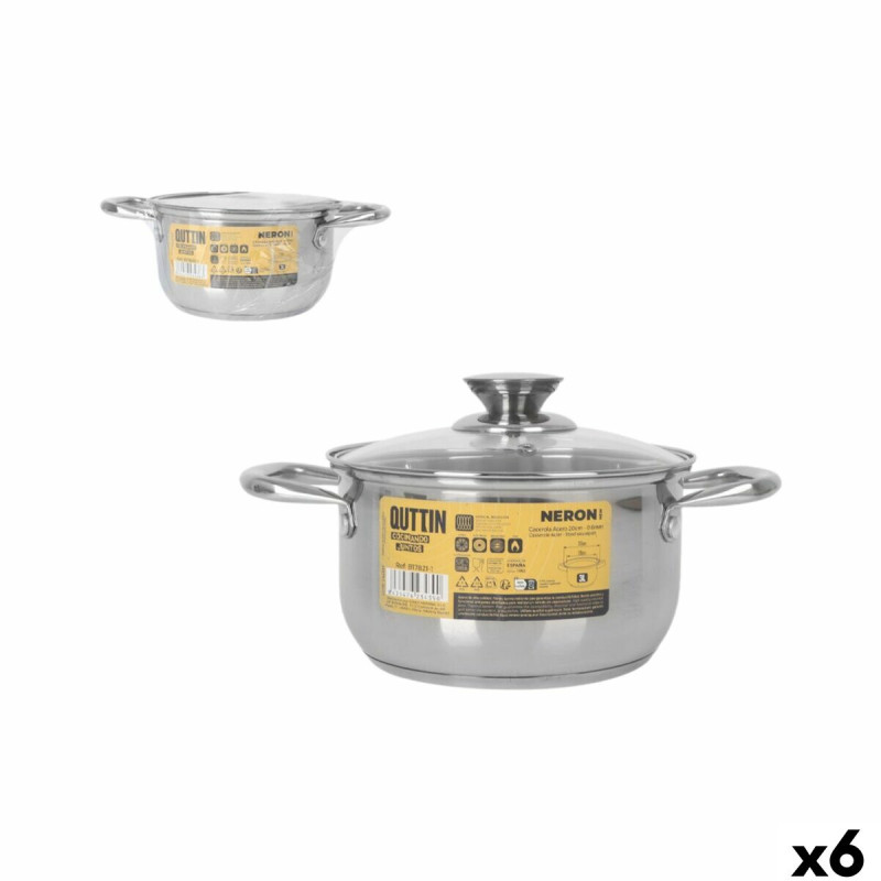 Casserole avec Couvercle Quttin New neron Ø 28 x 20 x 11 cm (6 Unités)