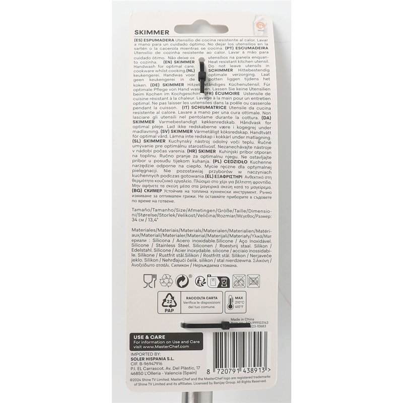 Image secondaire de Écumoire MasterChef Silicone Acier inoxydable 34 cm (24 Unités)