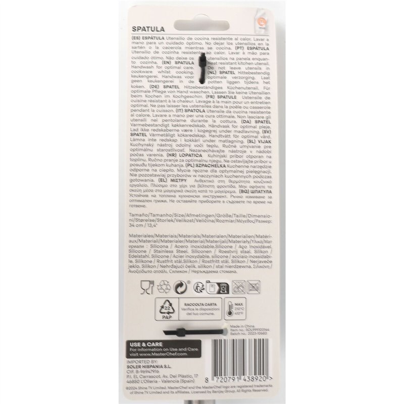 Image secondaire de Spatule de Cuisine MasterChef Silicone Acier inoxydable 34 cm (24 Unités)