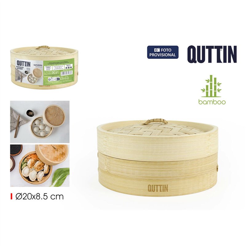Image secondaire de Cuiseur vapeur Quttin Bambou 20 x 8,5 cm (12 Unités)