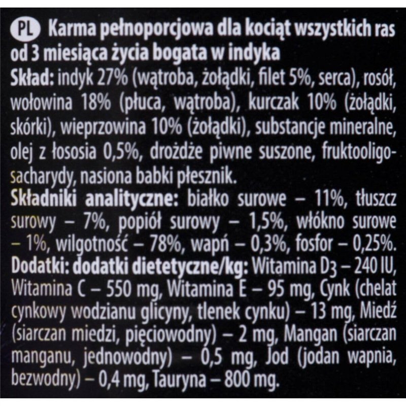 Image secondaire de Nourriture Humide pour Chat DNP Sp. z o.o. Dolina noteci KOT pusz.400g Chaton tikik / 12