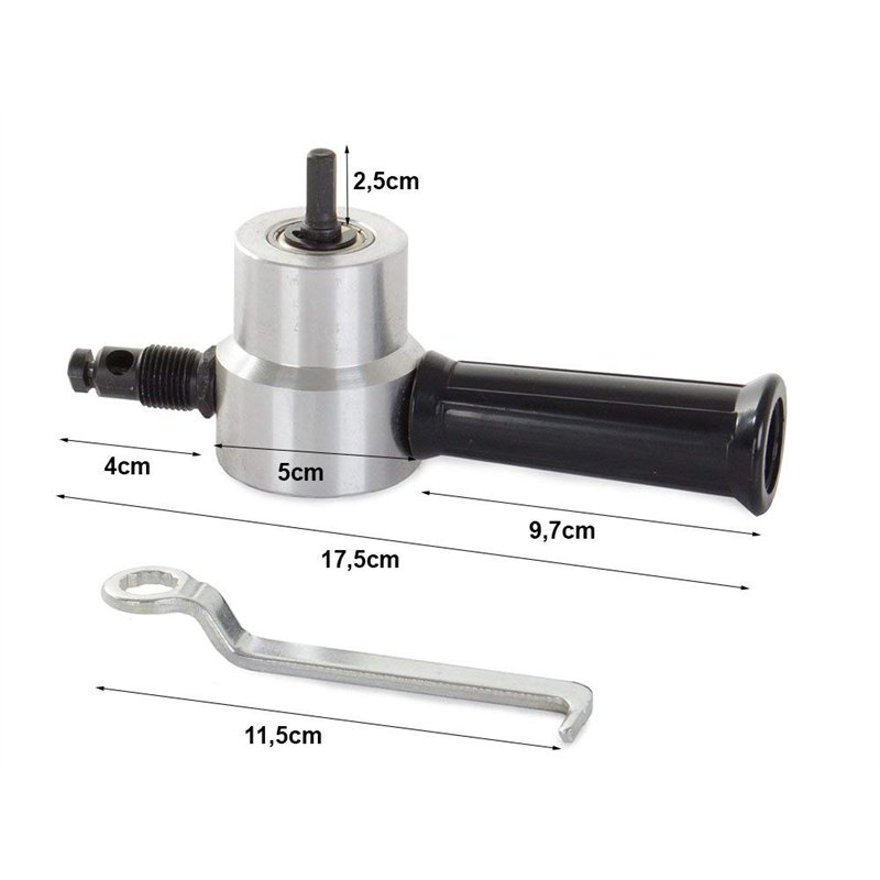 Image secondaire de Grignoteuse à métal double tête Grignoteuse pour la découpe de tôle Adaptateur pour perceuse