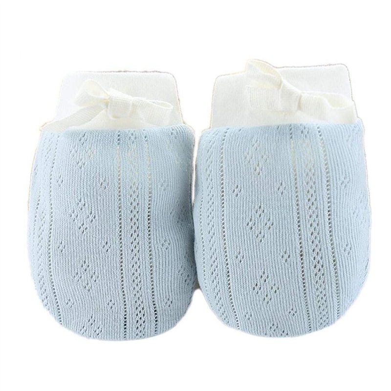 Gants De Coton Nouveau-né Moufles Gratter Protection Du Visage Anti Scratching Gant Pour 0-6 Mois Bébé Garçons Filles (bleu)