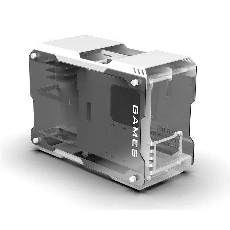 Image secondaire de Zeaginal ZC-01M (Blanc) ZC-01M-WH - Boitier PC Aluminium Ouvert Gaming