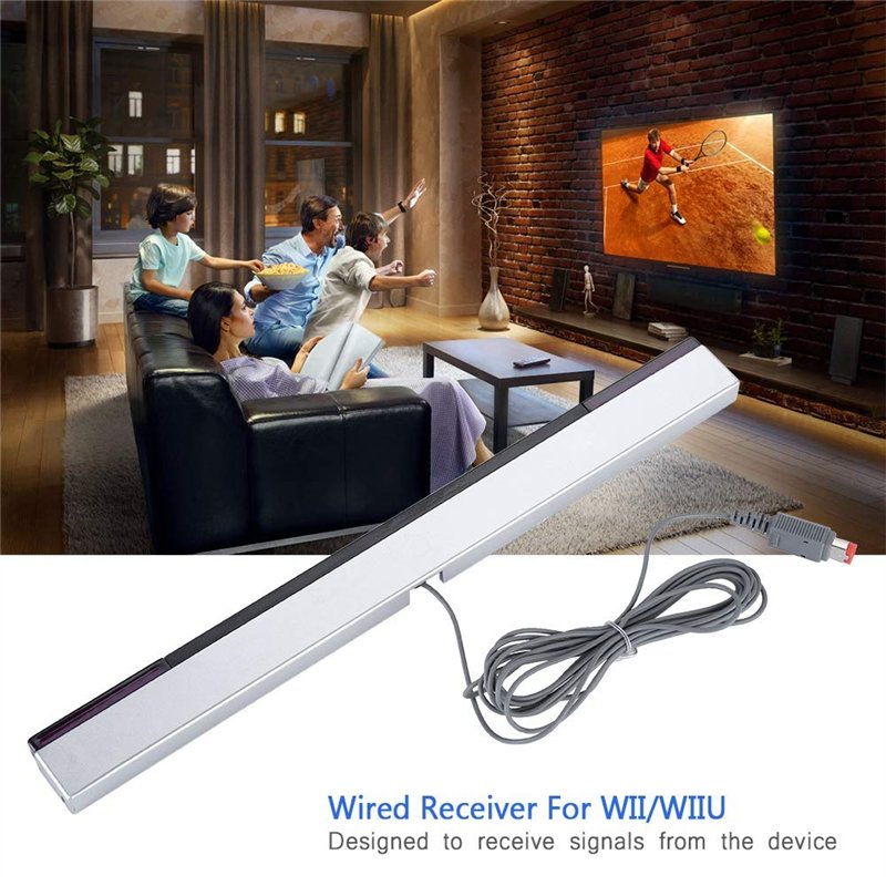 Image secondaire de Barre de capteur Filaire Wii, Barre de capteur de Rayon de Signal Infrarouge Infrarouge/Support de récepteur Filaire pour Consol