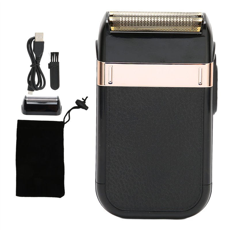 Rasoir Électrique Homme À Grille Sans Fil, Shaver Gold et Titanium Foil, Professionnel pour Coiffeur et Barbier, Tondeuse Barbe