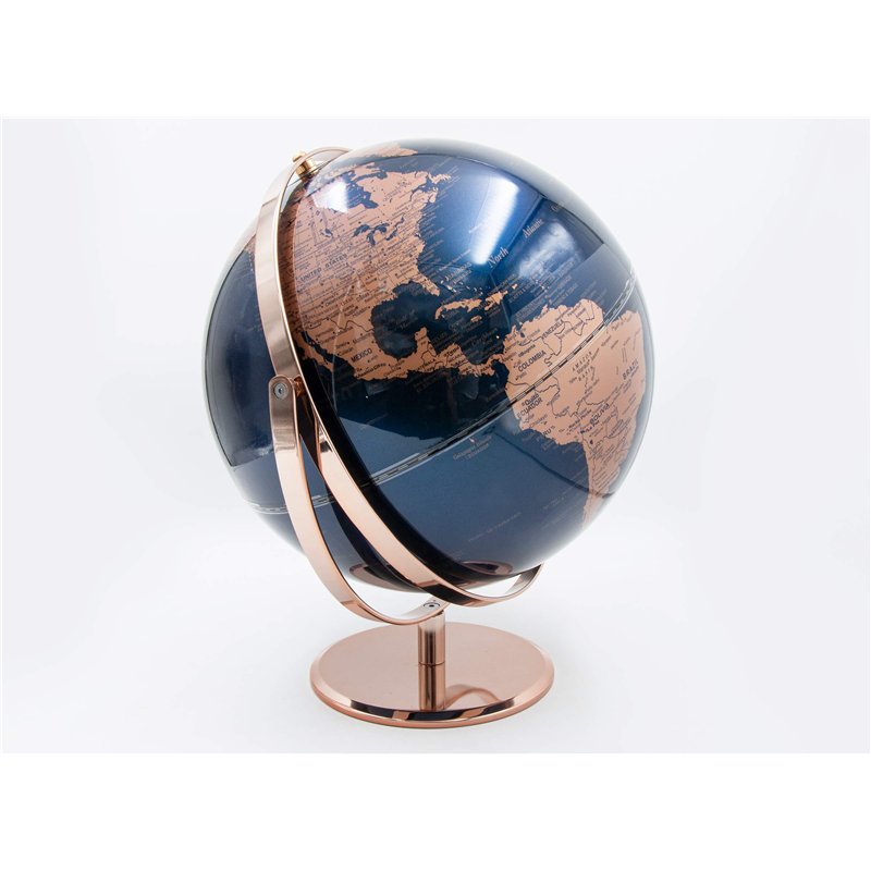 Mascagni 20FO1565 Globe terrestre Lumineux Vertical pivotant-Couleur Bleu-Rétroéclairage LED-Mappemonde Diamètre 30 cm, Taille U