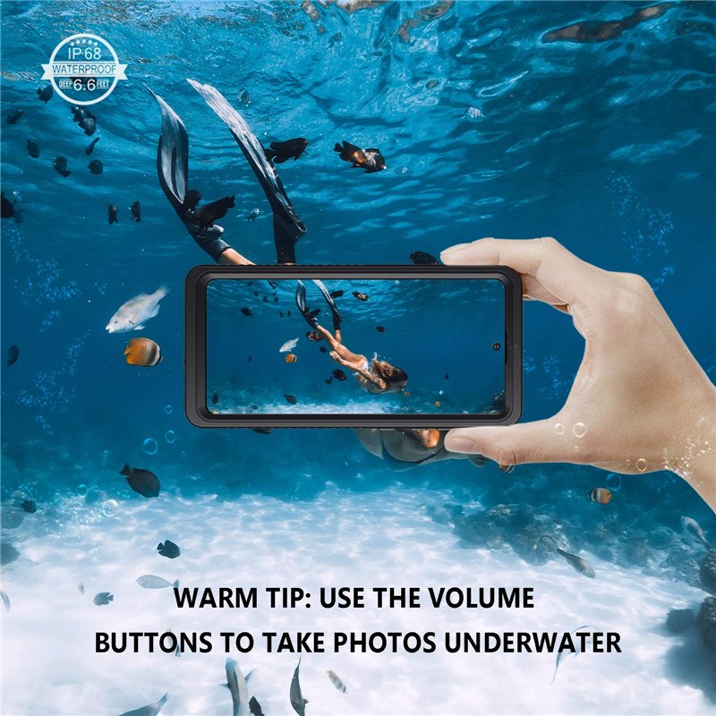 Image secondaire de Focusor Coque pour Samsung Note 20 Ultra, [Étanche + Antichoc] 360 Protection intégrale IP68 Imperméable Housses Antipoussière A