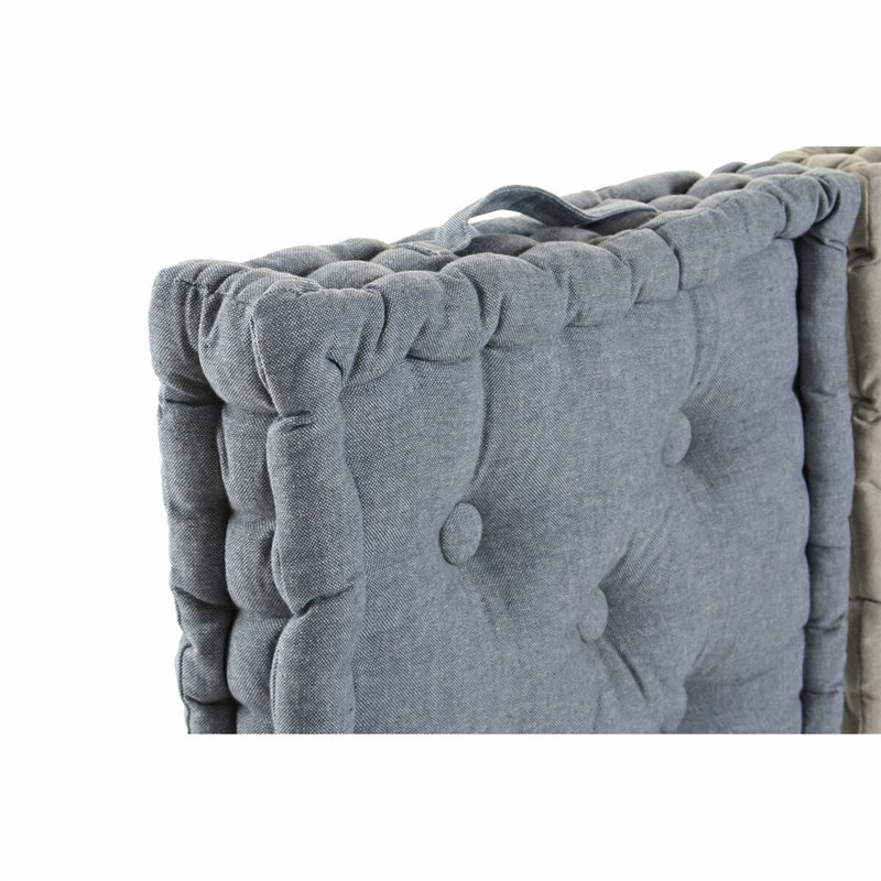 Image secondaire de Coussin DKD Home Decor De Sol Bleu Gris Coton Blue marine (3 pcs) (38 x 38 x 8 cm)