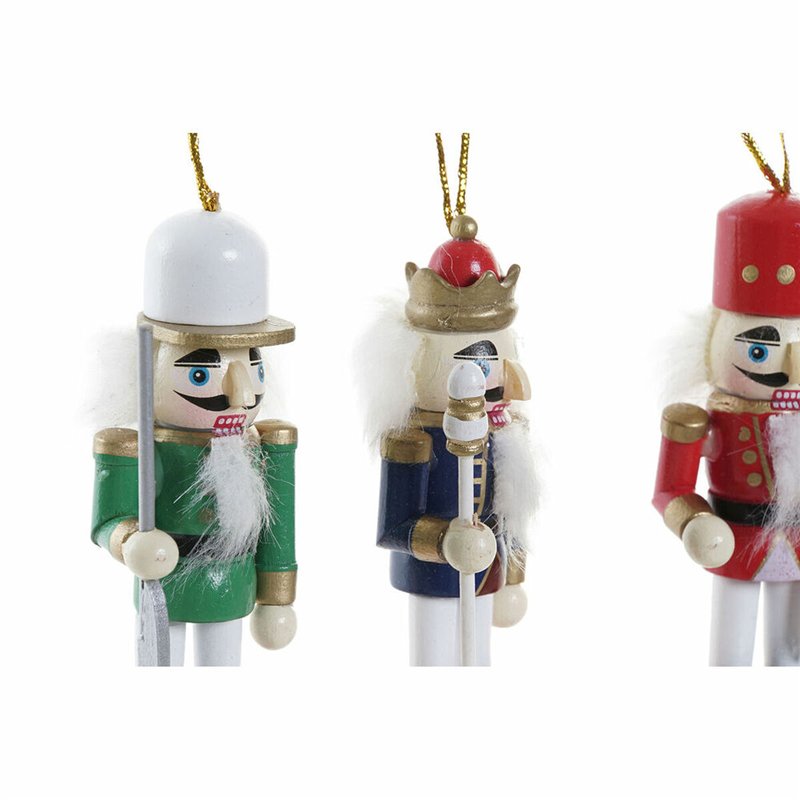 Image secondaire de Décorations de Noël DKD Home Decor Bois Casse-Noisette (3 x 3 x 10 cm) (4 Unités)