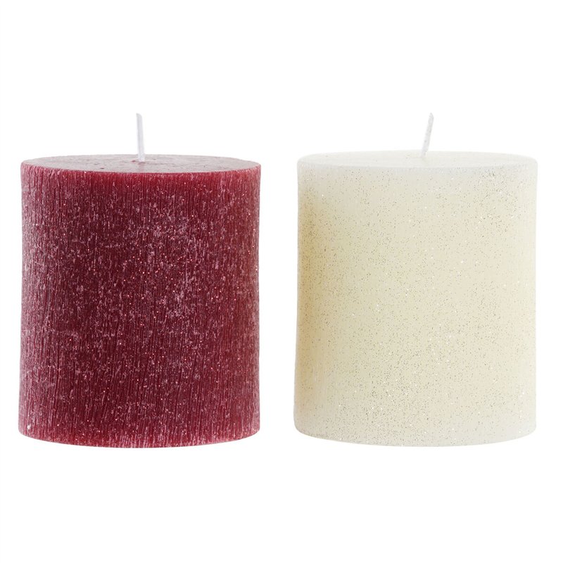 Bougie DKD Home Decor Noël (9 x 9 x 10 cm) (2 Unités)