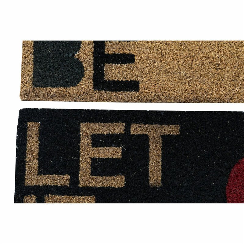 Image secondaire de Paillasson DKD Home Decor Rouge Noir Marron Caoutchouc 2 Unités Fibres de coco (60 x 40 x 1,5 cm)