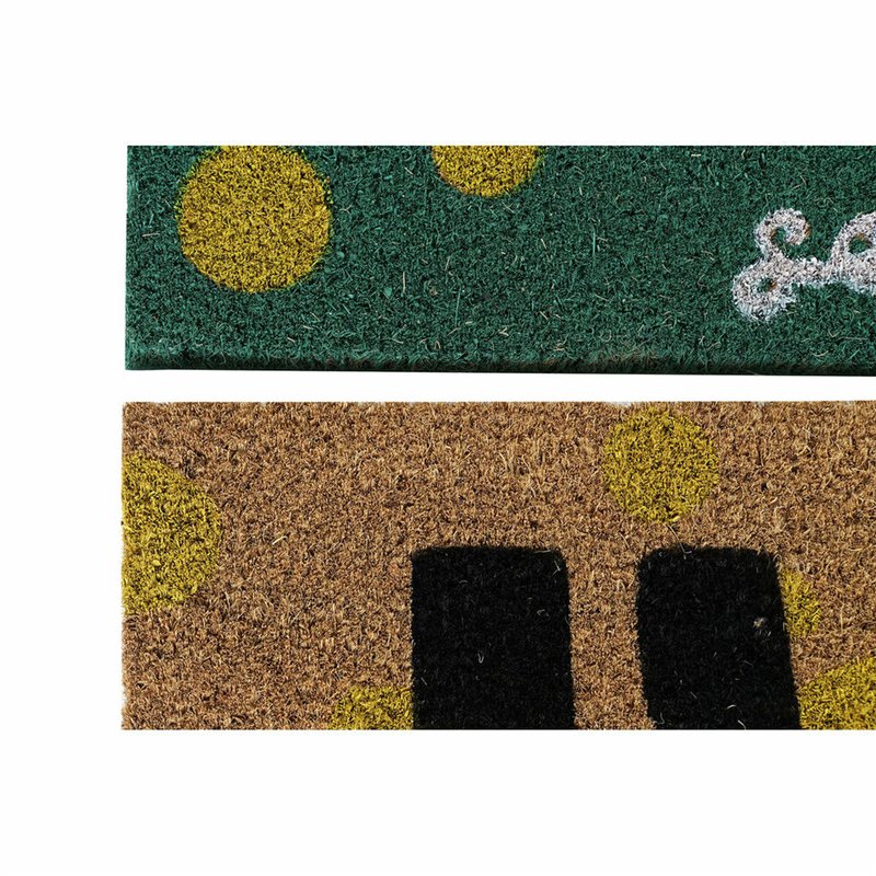 Image secondaire de Paillasson DKD Home Decor Noir Marron Caoutchouc Blanc Vert 2 Unités Fibres de coco (60 x 40 x 1,5 cm)