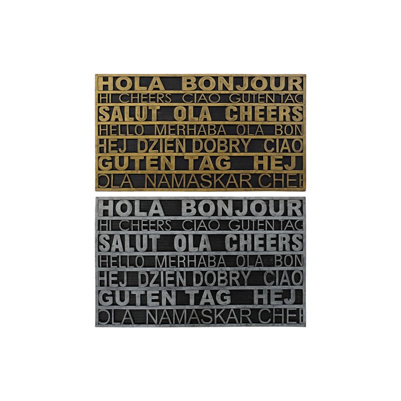Paillasson DKD Home Decor Argenté Doré Caoutchouc 2 Unités Urbaine (75 x 45 x 0,5 cm)
