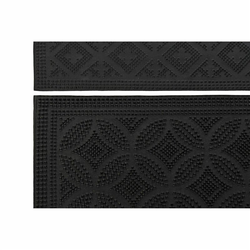 Image secondaire de Paillasson DKD Home Decor Noir Caoutchouc 2 Unités (60 x 40 x 0,3 cm)
