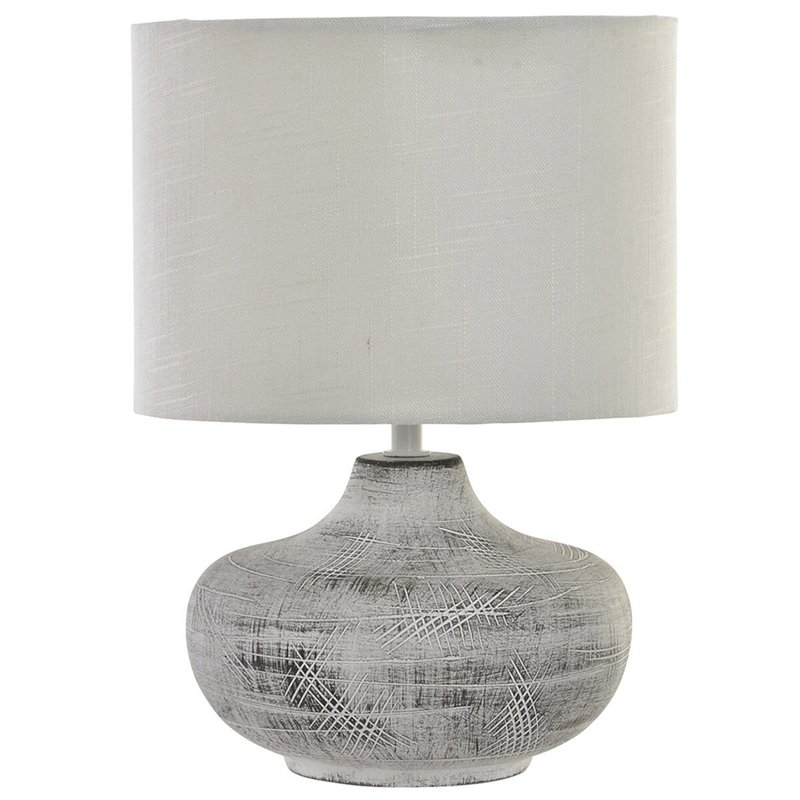 Lampe de bureau DKD Home Decor 40W Gris Blanc 230 V 40 W (2 Unités) (22 x 22 x 31 cm)