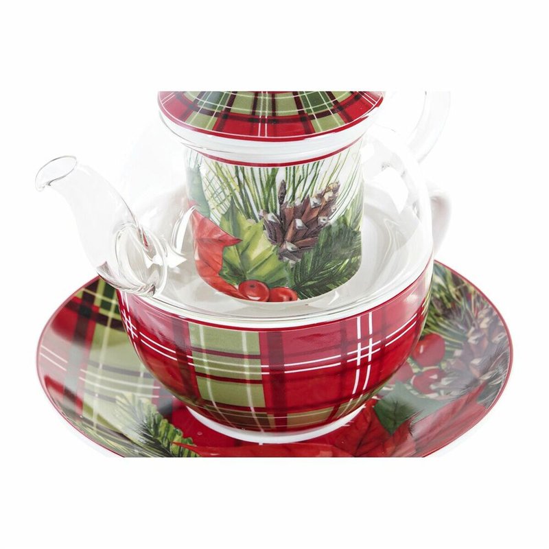 Image secondaire de Théière DKD Home Decor 1 Tasse Filtre Verre Porcelaine (250 ml)