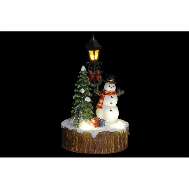 Image secondaire de Figurine Décorative DKD Home Decor Lumière LED Résine Bonhomme de Neige (9 x 9 x 13 cm) (2 Unités)