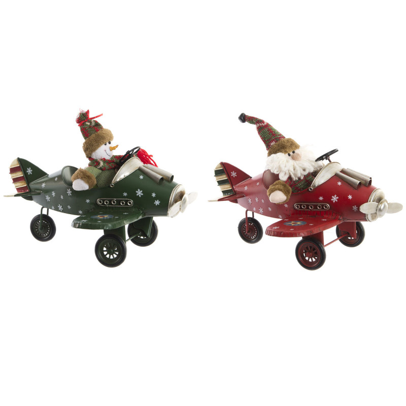 Décorations de Noël DKD Home Decor Avion Métal (36,5 x 23 x 25 cm) (2 Unités)