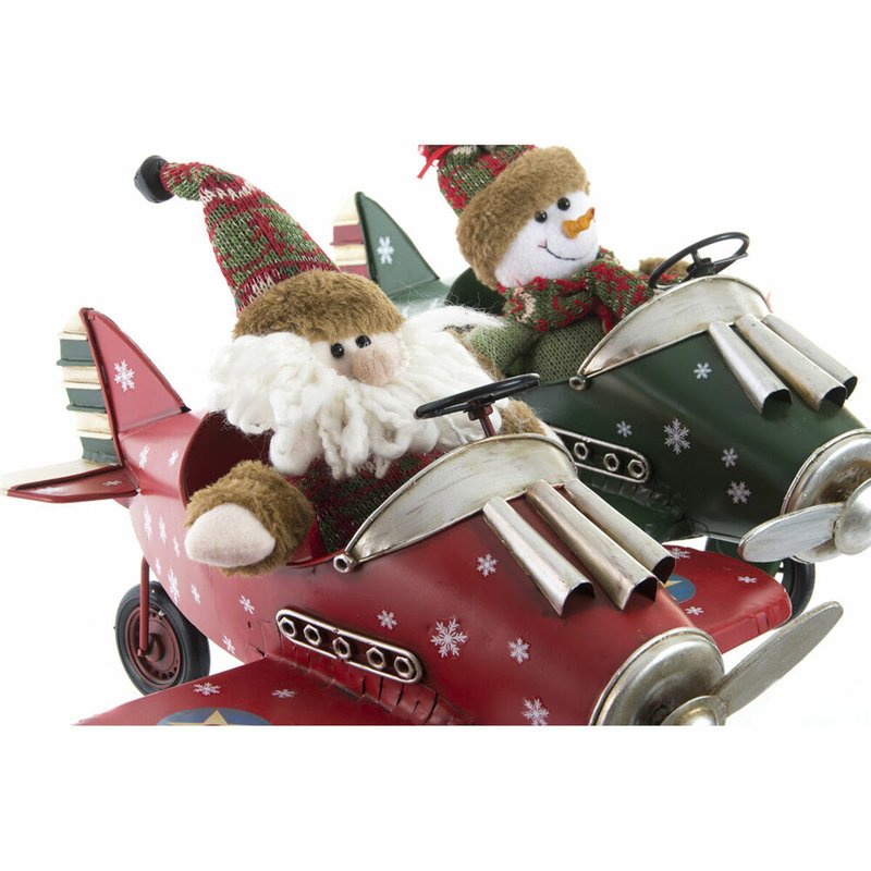 Image secondaire de Décorations de Noël DKD Home Decor Avion Métal (36,5 x 23 x 25 cm) (2 Unités)