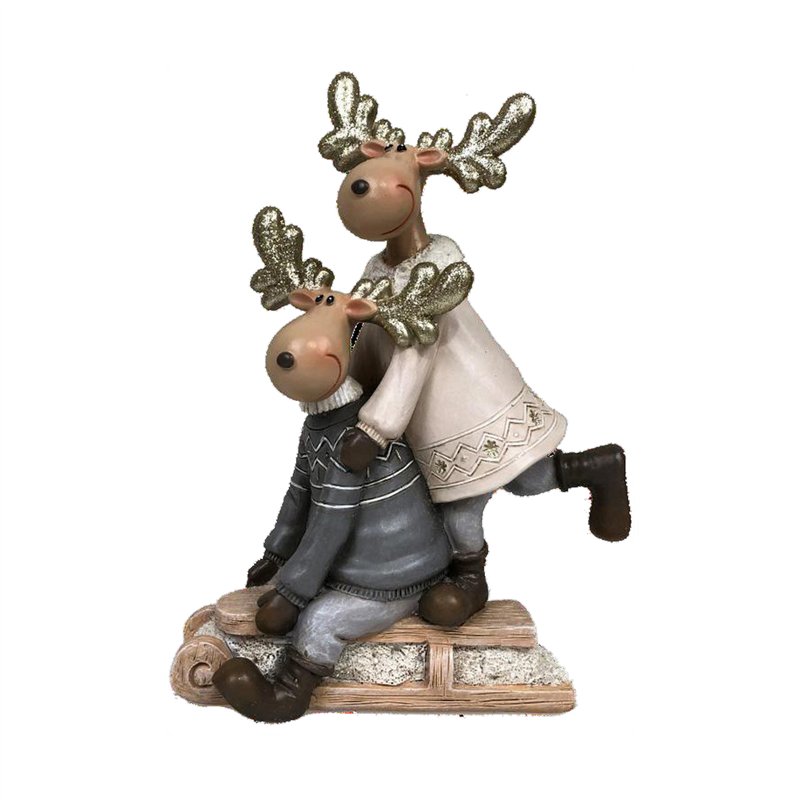 Image secondaire de Décorations de Noël DKD Home Decor Résine Renne (13 x 6 x 18 cm) (4 Unités)