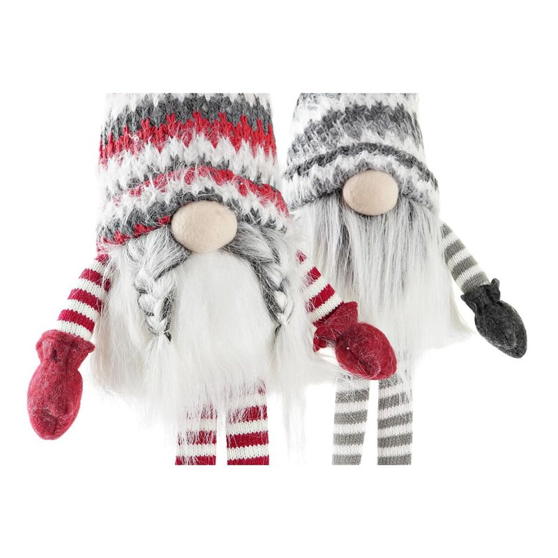 Image secondaire de Figurine Décorative DKD Home Decor Noël Gnome Lumière LED Polyester (22 x 12 x 64 cm) (2 Unités)