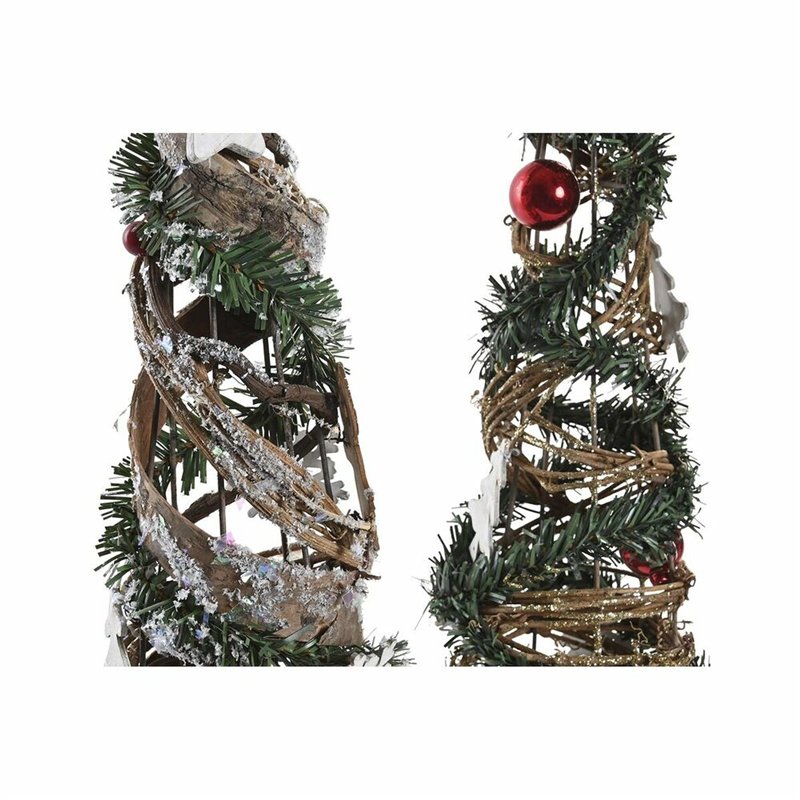 Image secondaire de Sapin de Noël DKD Home Decor Naturel Rouge Métal Vert (14 x 14 x 51 cm) (2 Unités)