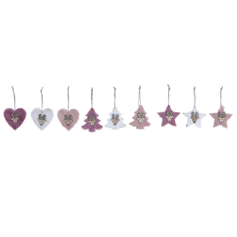 Ensemble Décorations de Noël DKD Home Decor Polyester (22 x 8 x 1 cm) (3 Unités)
