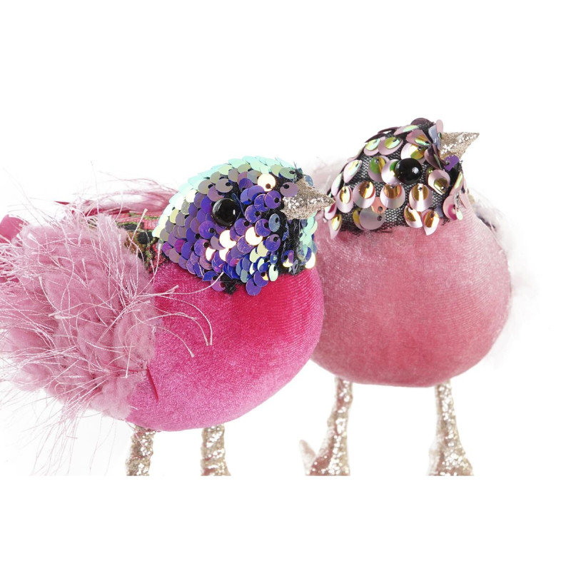 Image secondaire de Décorations de Noël DKD Home Decor Polyester Oiseau (18 x 8 x 13 cm) (3) (3 Unités)