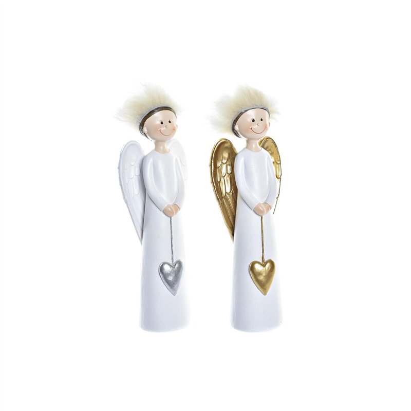 Décorations de Noël DKD Home Decor Résine Ange (7,5 x 5 x 21,5 cm) (2 Unités)