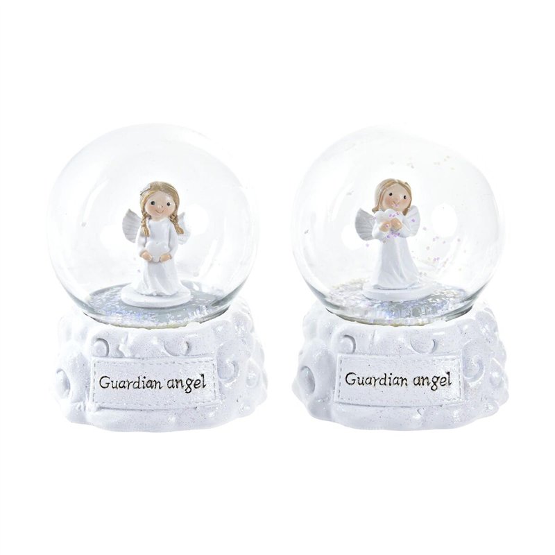 Boule de Noël DKD Home Decor Verre Résine (6,5 x 6,5 x 8,5 cm) (2 Unités)