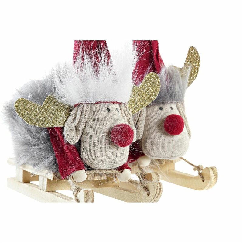 Image secondaire de Décorations de Noël DKD Home Decor Polyester Renne (15 x 5,5 x 16,5 cm) (2 Unités)