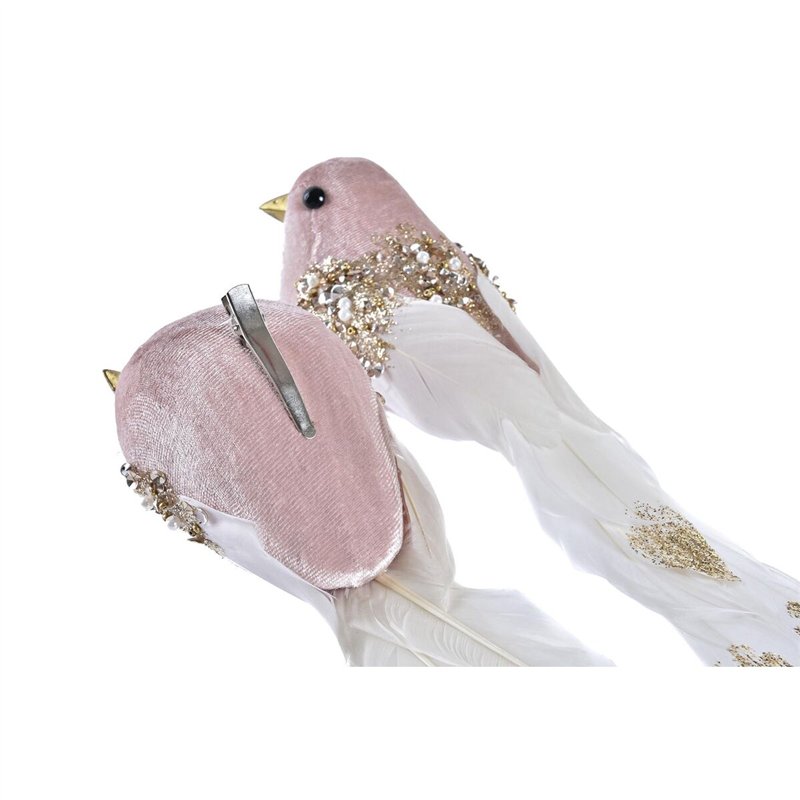 Image secondaire de Décorations de Noël DKD Home Decor Polyester Oiseau (22 x 7 x 8 cm) (2 Unités)