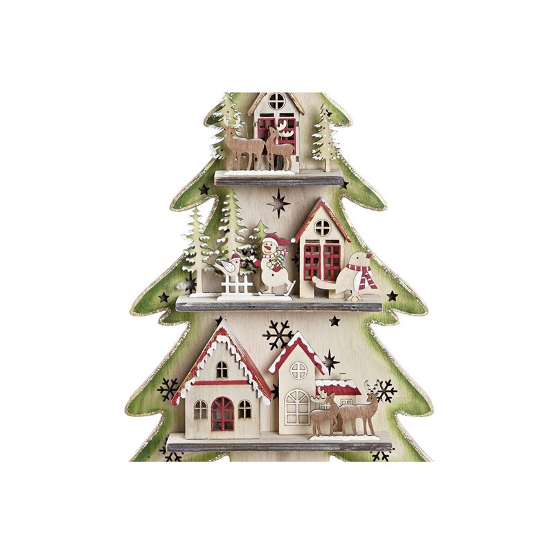 Image secondaire de Sapin de Noël DKD Home Decor Rouge Arbre Bleu Rose Bois Vert (23 x 9 x 47 cm) (2 Unités)