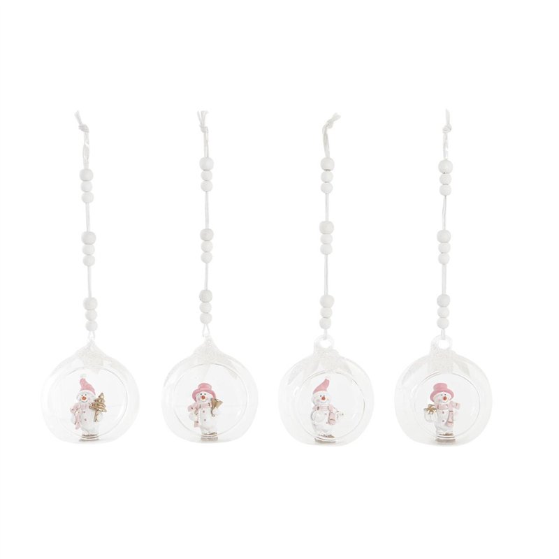 Décorations de Noël DKD Home Decor Verre Résine (7 x 6 x 8 cm) (4 Unités)