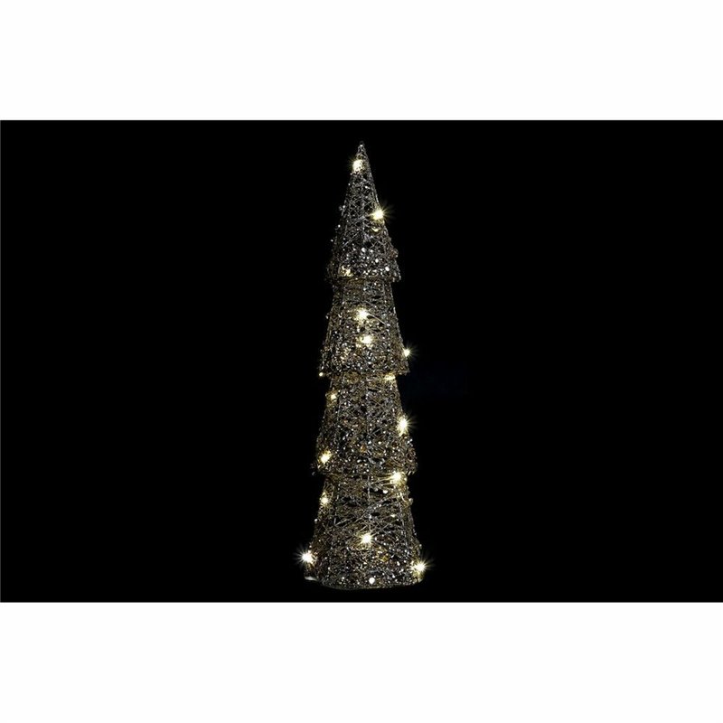 Image secondaire de Décoration lumineuse DKD Home Decor Noël Champagne Arbre Blanc (16 x 16 x 60 cm) (2 Unités)