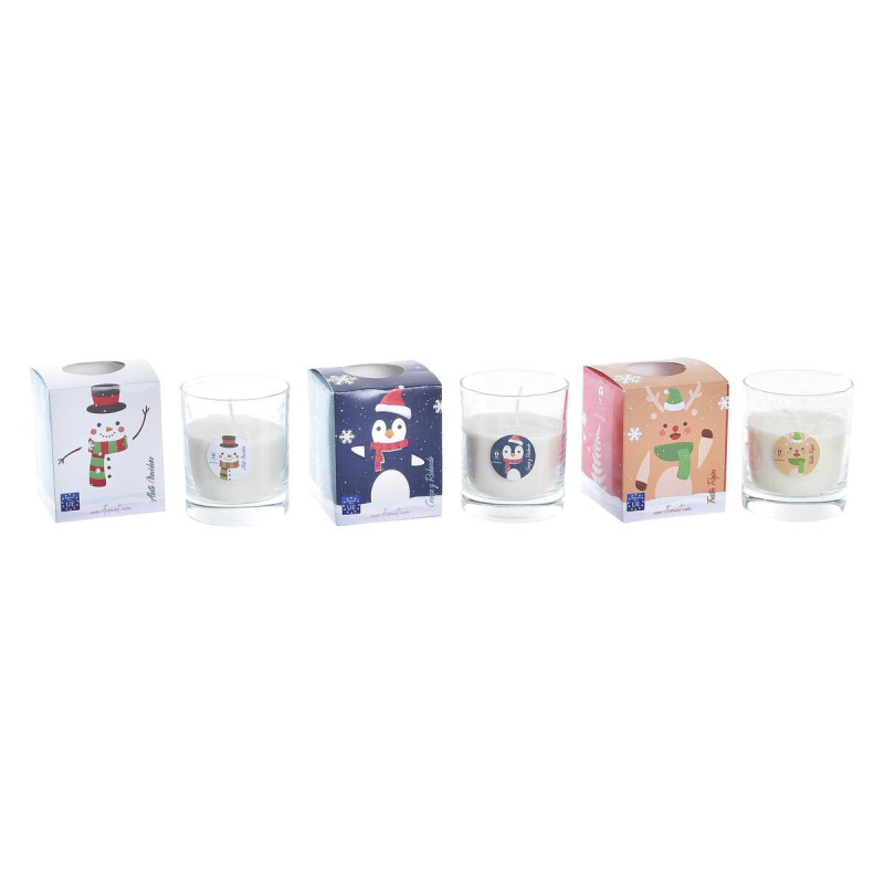 Bougie DKD Home Decor Noël Bonhomme de Neige (3 Unités)