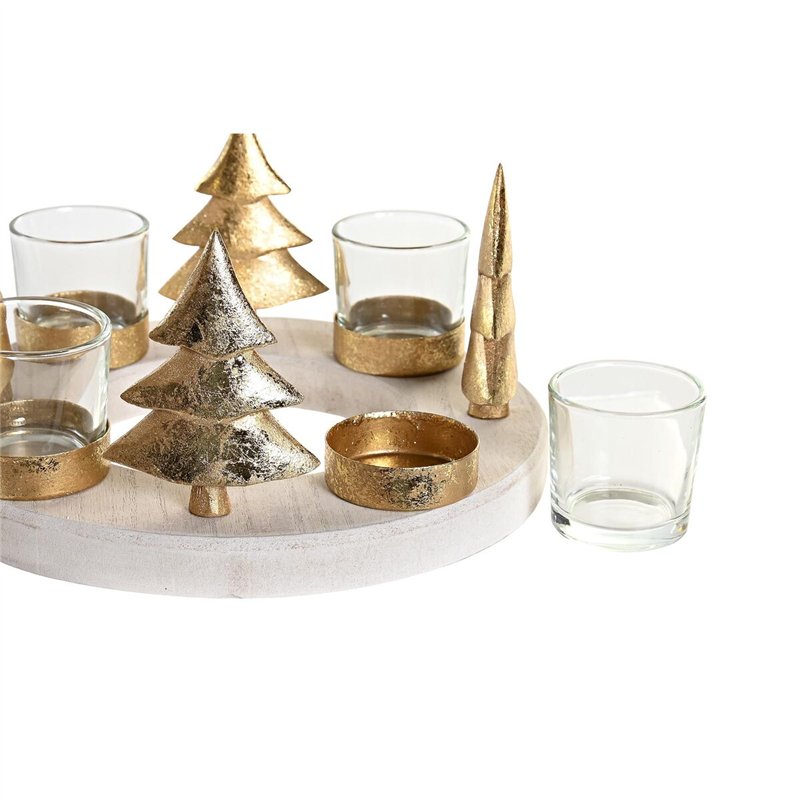 Image secondaire de Bougeoirs de Noël DKD Home Decor Naturel Doré (2 Unités) (21 x 11,5 x 21 cm)