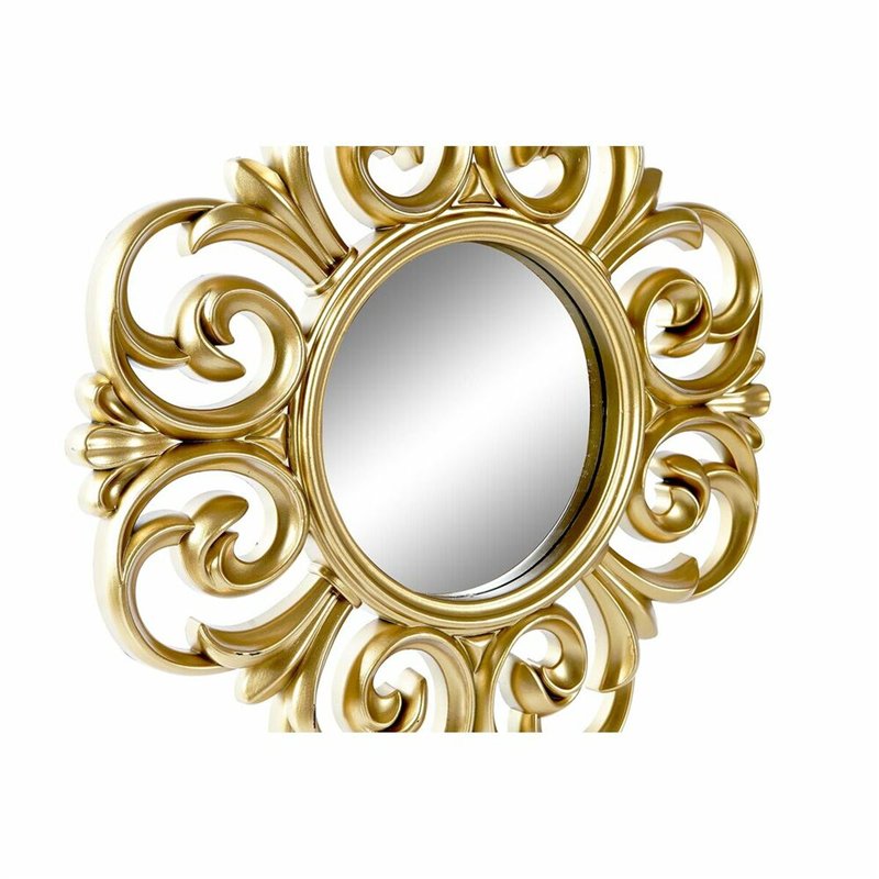 Image secondaire de Ensemble de miroirs DKD Home Decor Verre Doré Blanc PP 2 Unités Moderne Décapé (35 x 2 x 35 cm)
