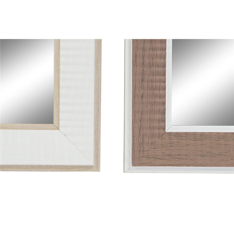 Image secondaire de Miroir mural DKD Home Decor Verre Marron Blanc Gris foncé PS Traditionnel 4 Unités (36 x 2 x 66 cm)
