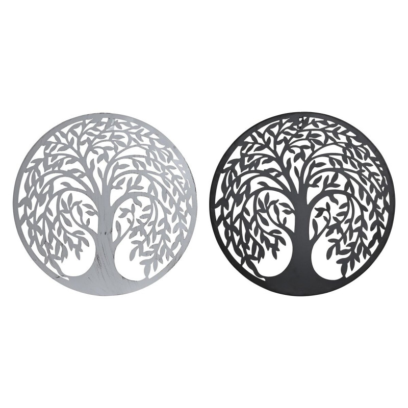 Décoration murale DKD Home Decor Arbre Métal Traditionnel (2 Unités) (40 x 1 x 40 cm)