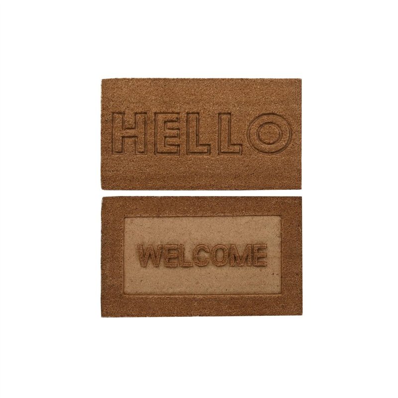 Paillasson DKD Home Decor Marron Caoutchouc Coco (75 x 45 x 2,3 cm) (2 Unités)