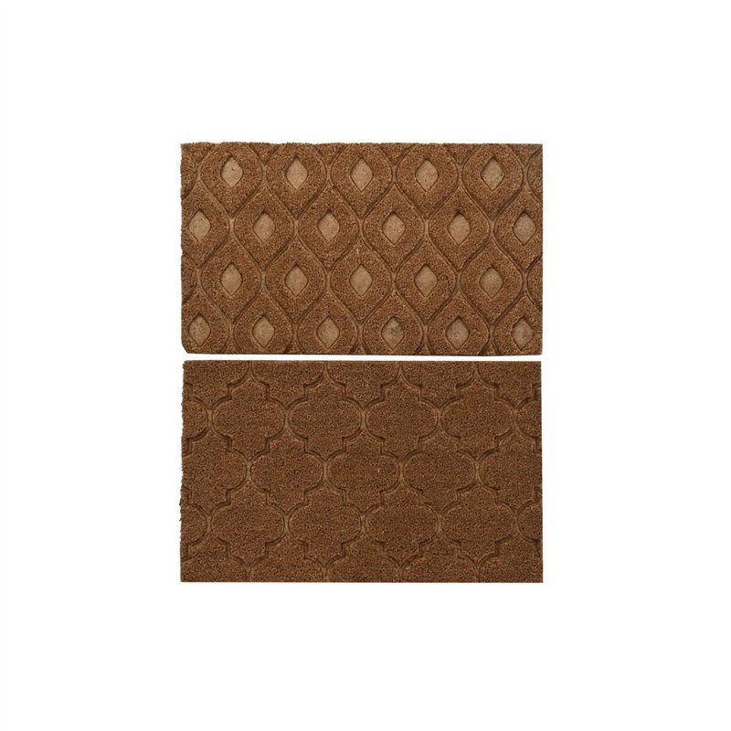 Paillasson DKD Home Decor Marron Caoutchouc Coco (75 x 45 x 2,3 cm) (2 Unités)