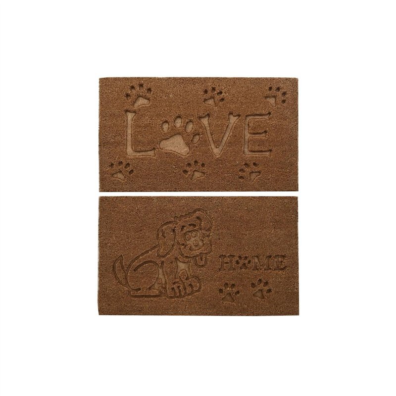 Paillasson DKD Home Decor Marron Caoutchouc Coco (75 x 45 x 2,3 cm) (2 Unités)