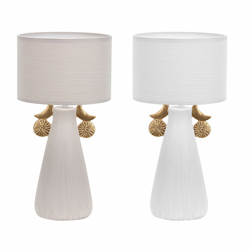 Lampe de bureau DKD Home Decor Céramique Polyester (22 x 22 x 44 cm) (2 Unités)